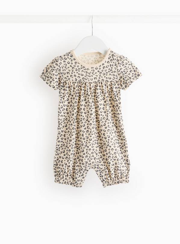 Cream Animal Printed Jersey Romper 3-6 months